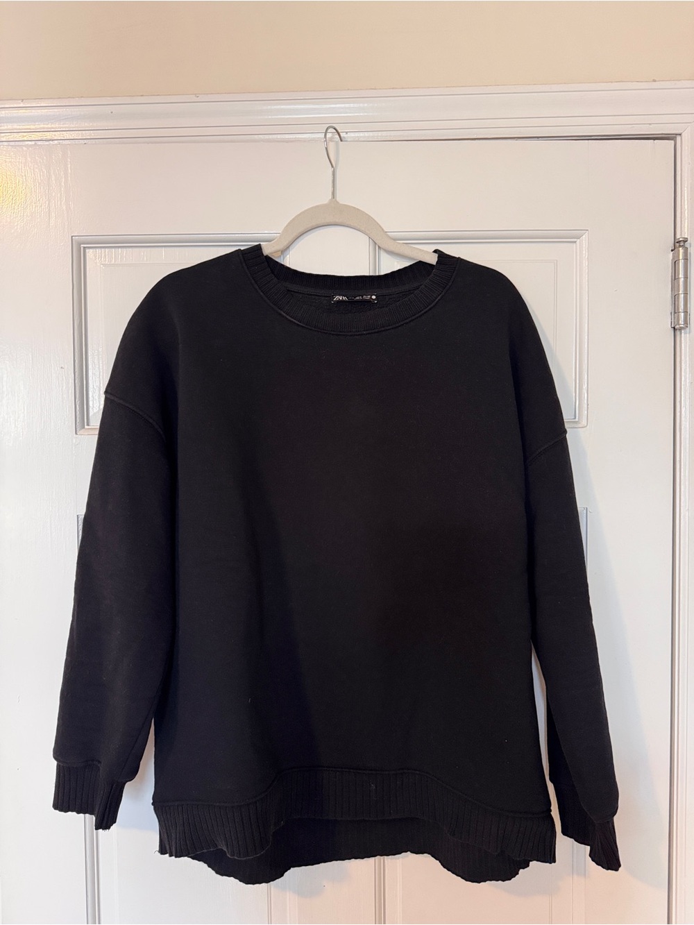 Women's Black oversized Crewneck Sweater - Zara